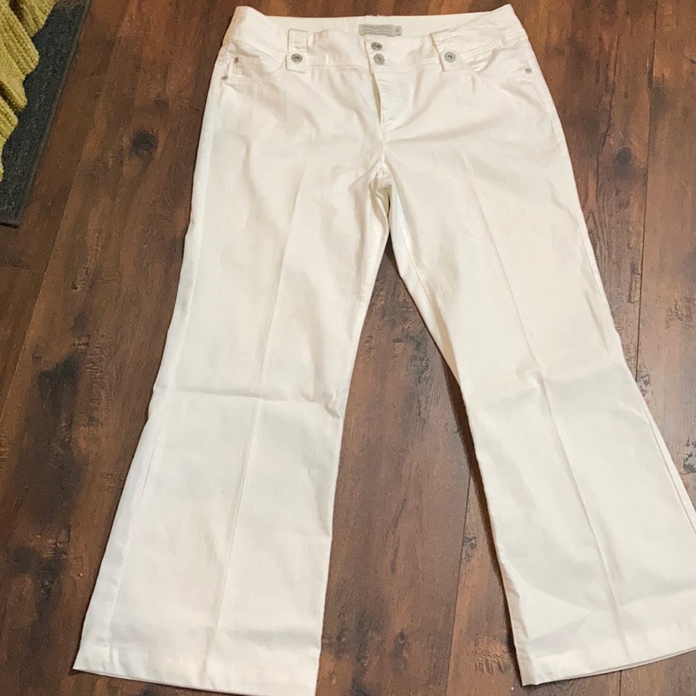 Women’s White Denim Trousers Size, 12